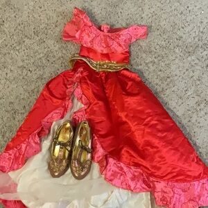 Disney Elena of Avalor Adventure Deluxe Girls' Costume size 7/8 Shoes size 2/3